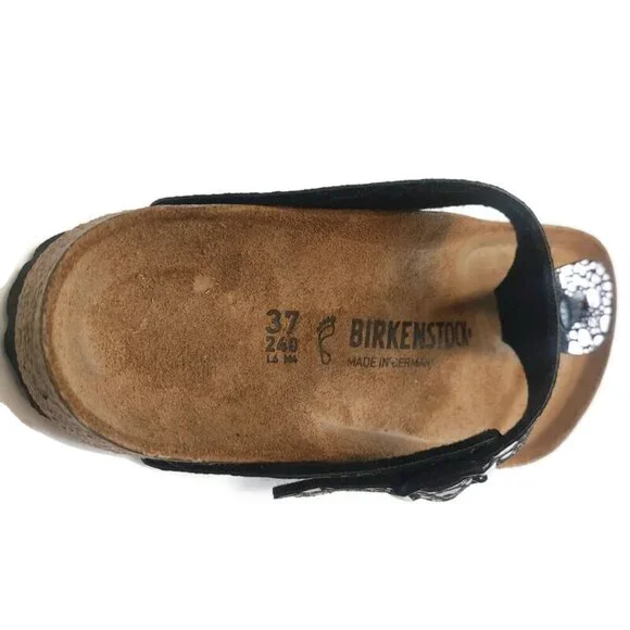 Birkenstock Gizeh Thong Sandals Womens 6-6.5 Black Metallic Stone EU 37 Regular - Picture 2 of 9